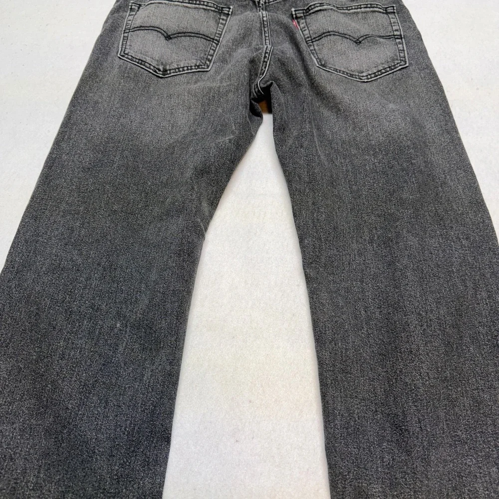 Levis 505 Jeans Mens 38x29 Black Denim Cotton‎ Faded Workwear Straight Leg Adult